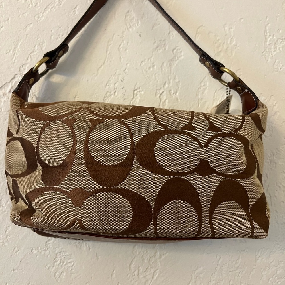 Coach Brown Signature Canvas Shoulder Bag
